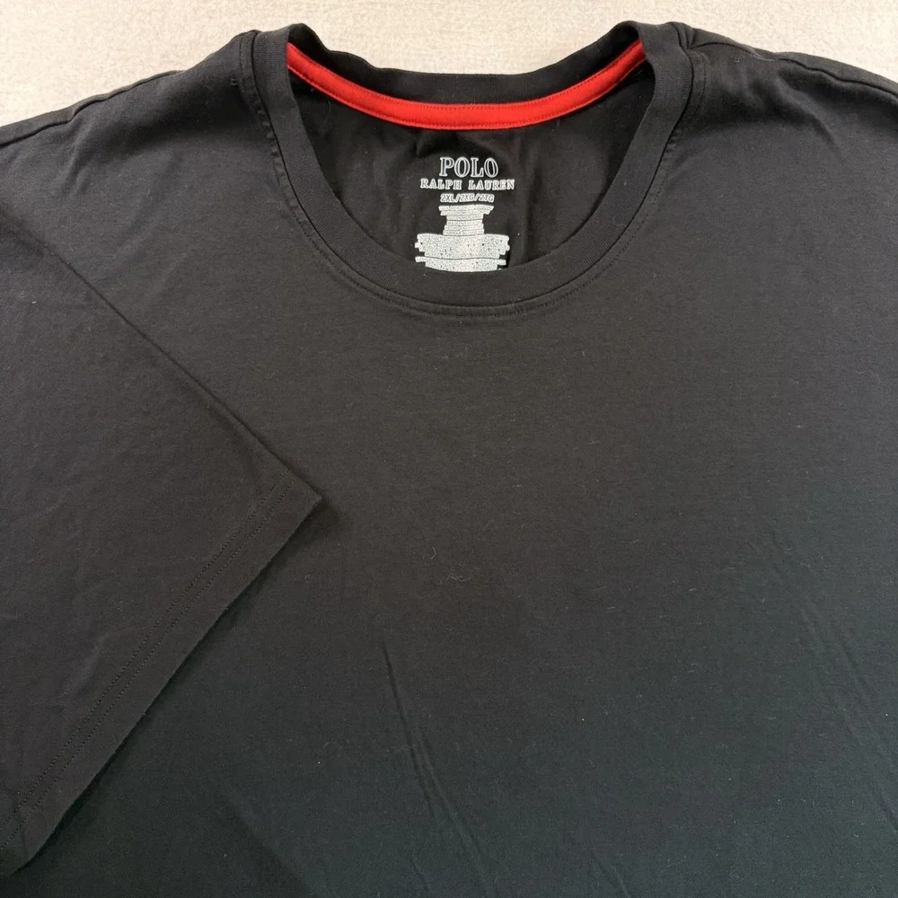 Polo Ralph Lauren Classic Fit Black T Shirt Men 2XL White Pony Logo Cotton Tee